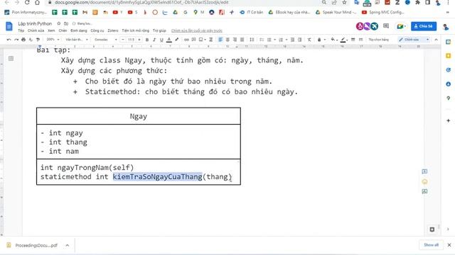 Lập trình Python - 32. Bài tập Lập Trình Hướng Đối Tượng, phân biệt Method và Static Method смотреть онлайн