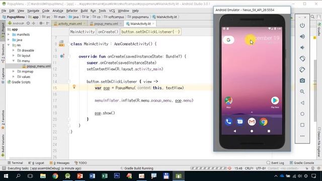 25강 kotlin(코틀린) 기반 Android 9.0 ver 1단계 - PopupMenu смотреть онлайн