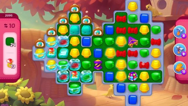 HomeScapes Level 2095 no boosters (17 moves) смотреть онлайн