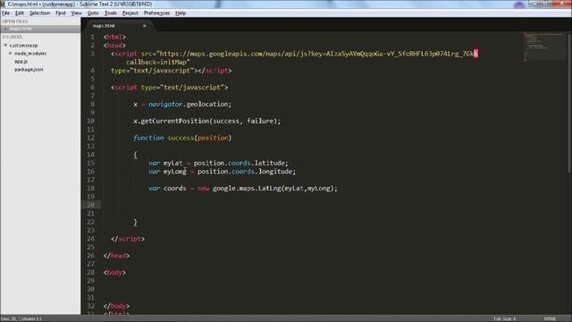 Track User location - Google Map JavaScript API - API Key смотреть онлайн