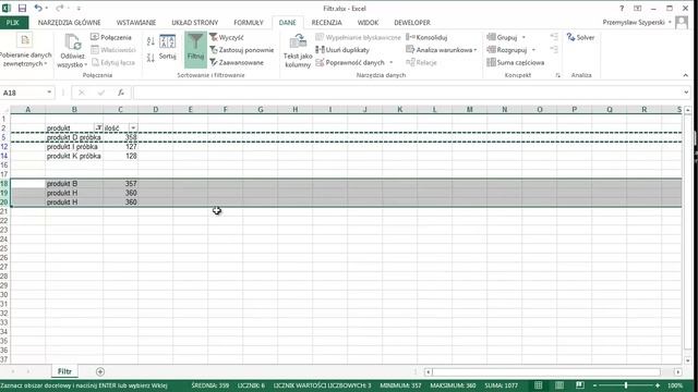 Filtr - Kurs: Excel Podstawy смотреть онлайн