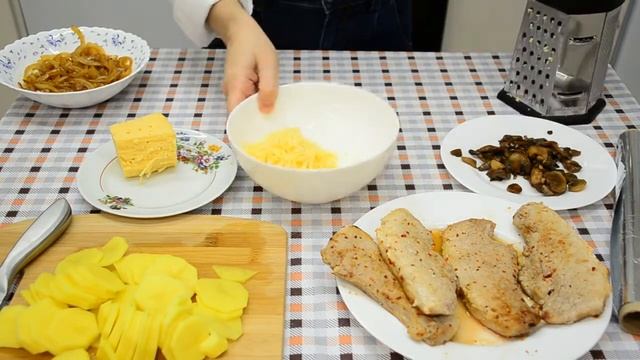 Мясо по Французски с грибами и картофелем смотреть онлайн