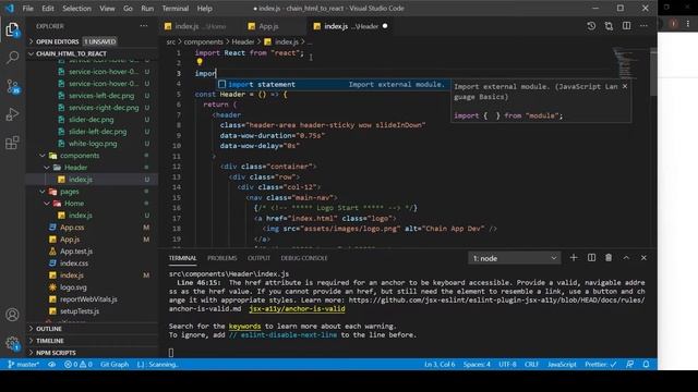#1.0 Convert HTML template into React JS смотреть онлайн