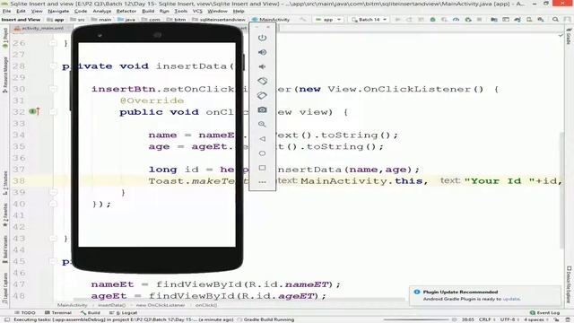 25. Android Tutorial: part 2: SQLite database - insert data смотреть онлайн