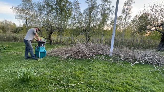 Bosch AXT 25 TC garden shredder, test with lilac and review смотреть онлайн