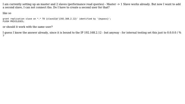 DevOps & SysAdmins: Mysql master/slave setup - what users do i need? смотреть онлайн