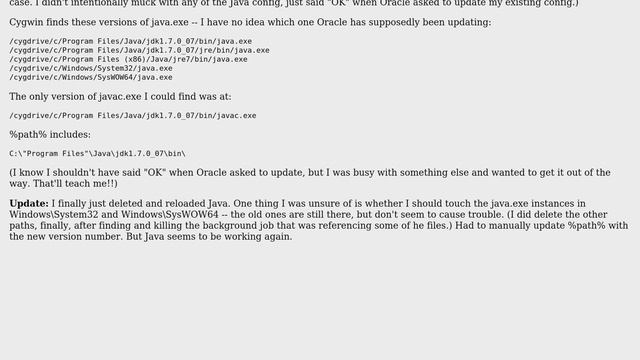 Oracle installed new version and hosed my Java environment смотреть онлайн