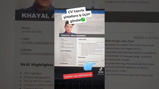 Pulsuz CV hazırlamağın ən rahat yolu #cv #resume смотреть онлайн