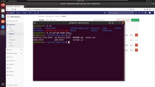 GitLab delete branch example