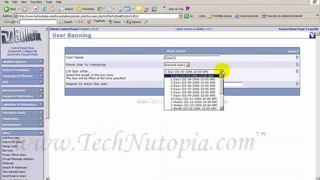 vBulletin - How to Ban a User смотреть онлайн