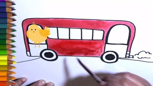 DRAW COLOR BUS РИСОВАТЬ ЦВЕТНОЙ АВТОБУС ड्रा कलर बस, DIBUJAR COLOR AUTOBÚS วาดสีบัส رسم لون الحافلة смотреть онлайн