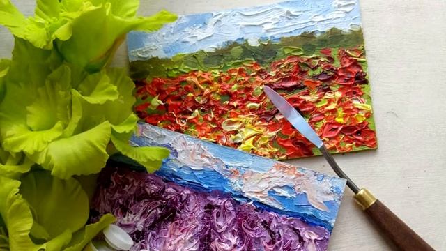 Лавандовое поле - картина маслом и магнитик смотреть онлайн