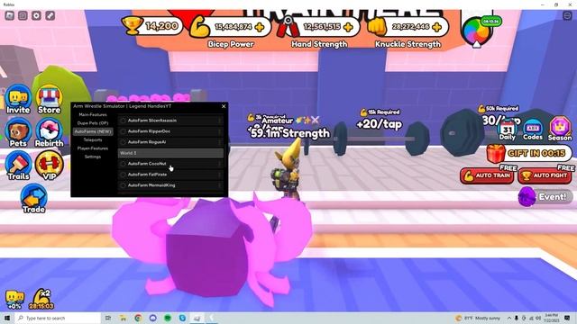 Arm Wrestle Simulator Script GUI / Hack (DUPE, INFINITE WIN, AND MORE) *PASTEBIN* смотреть онлайн