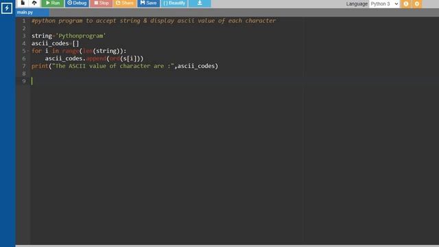 Python Program to Accept String & Display ASCII Value of Each Character || Tamil смотреть онлайн