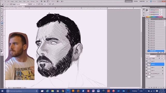 Quick Self Portrait - Photoshop - Speedpaint смотреть онлайн