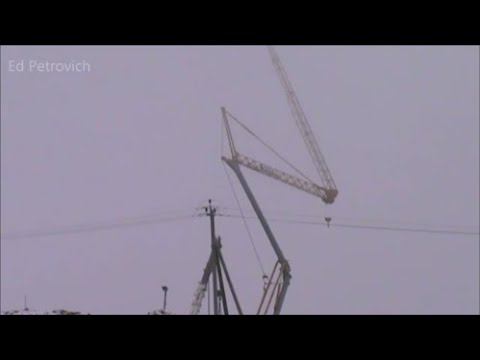 Мост в Самарской обл.13.04.21.Кран Potain,плавкраны держат курс на опоры. Bridge Togliatti-Klimovka.