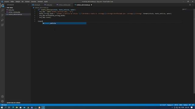 Integração entre Python e PHP, além do HTML - Sistema de cadastro de notícias [Simplificado] смотреть онлайн