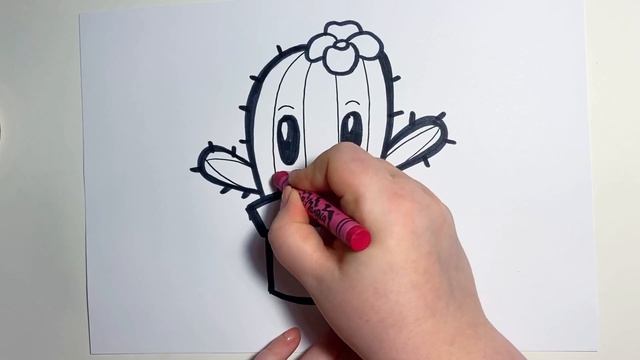 Как нарисовать кактус - рисование для детей. Кавайные рисунки (kawaii) смотреть онлайн