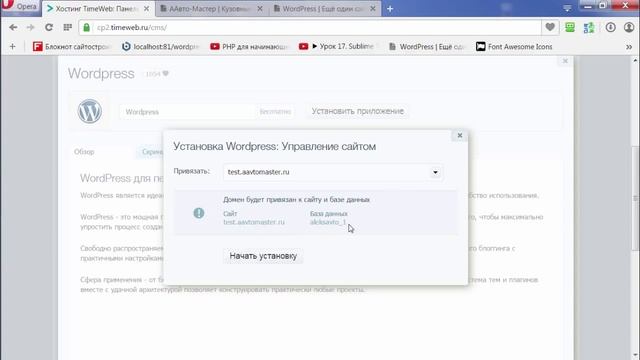 Cоздание поддомена WordPress на хостинге TimeWeb смотреть онлайн