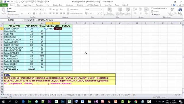 MS EXCEL 2010 - FSM UYGULAMA - SORU 9 смотреть онлайн