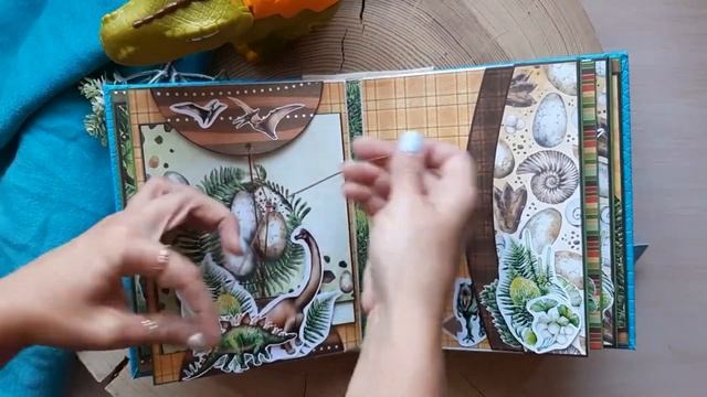 #ScrapMania_tm  Детский альбом с динозаврами . Коллекция 