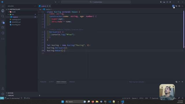 TYPESCRIPT TUTORIAL #12 ABSTRACT CLASS смотреть онлайн