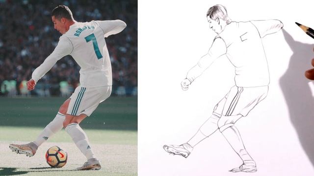 Drawing of Sketch Easy Cristiano Ronaldo / Draw Cr7 Football Player From Portugal - part 3@ смотреть онлайн
