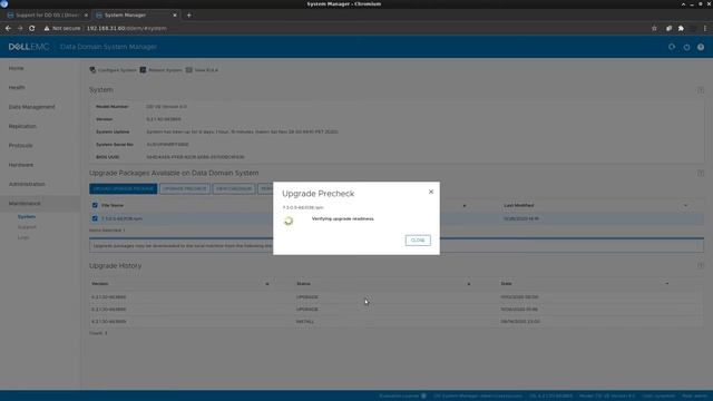 Data Domain OS upgrade using System manager смотреть онлайн