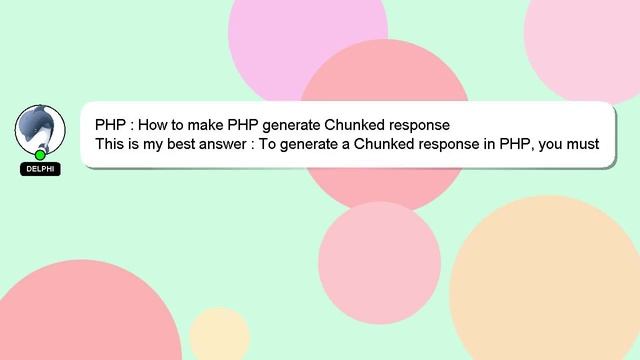 PHP : How to make PHP generate Chunked response смотреть онлайн