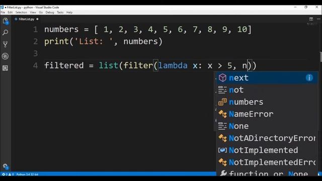 filter list in python ? смотреть онлайн
