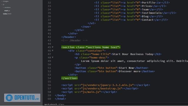#4 - Créer un site web responsive en HTML, CSS, Bootstrap et jQuery : Page d'accueil (Partie 1) смотреть онлайн