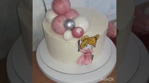 Торт девочка с шариками. Шоколадные сферы на торте,очень милое оформление получится.