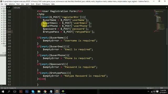 How to make registration form using PHP & MySQL смотреть онлайн