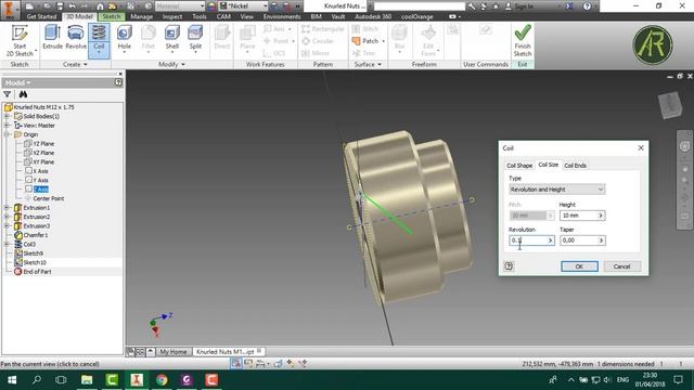 Creating Realistic Knurling on the Cylindrical Surface | Autodesk Inventor Professional смотреть онлайн