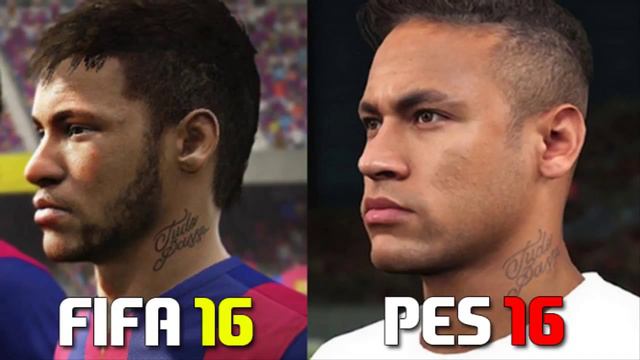FIFA 16 vs PES 16 Neymar Jr Face Comparison смотреть онлайн