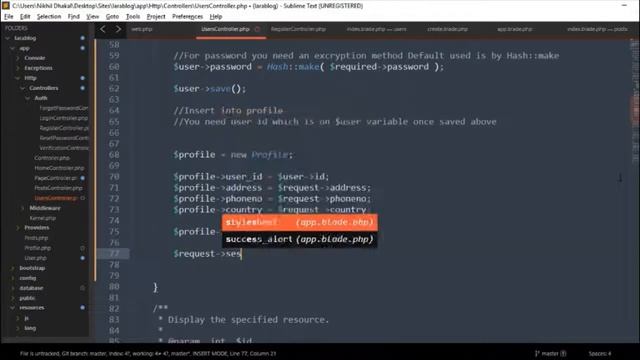 16. Laravel one-to-one Relation: Update User and related Profile Model смотреть онлайн