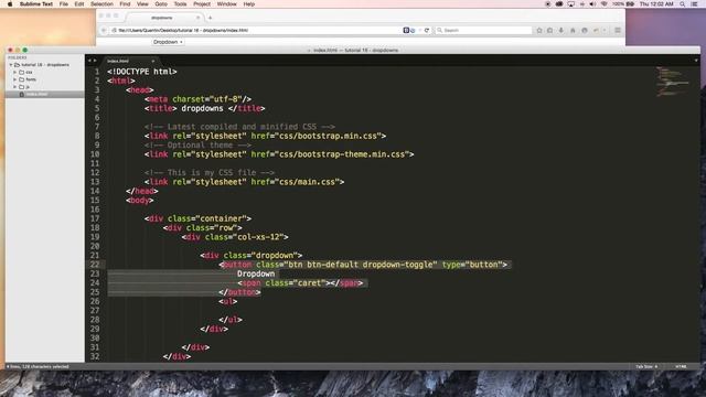 Bootstrap tutorial 16 - Dropdowns смотреть онлайн