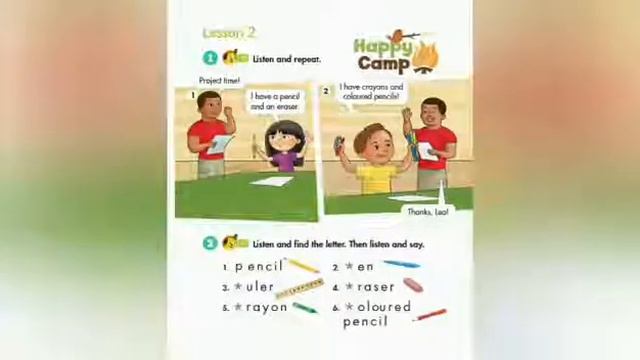 Happy Campers 2. Unit 2. Lesson 2. Ex. 1. смотреть онлайн