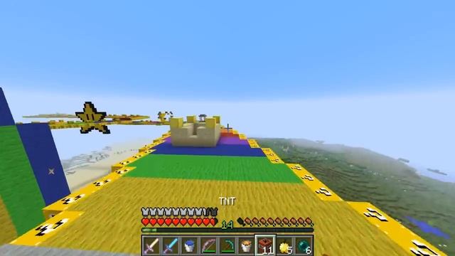 Minecraft LUCKY BLOCK RAINBOW ROAD PVP with The Pack (Minecraft Lucky Block Mod) смотреть онлайн