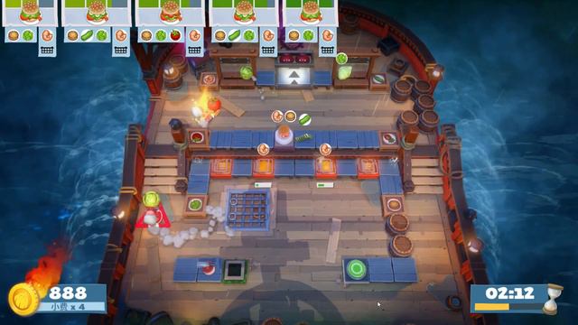 2p, Score:1808, 1-3(The Ever Peckish Rises), Overcooked! All You Can Eat, World Record No.1