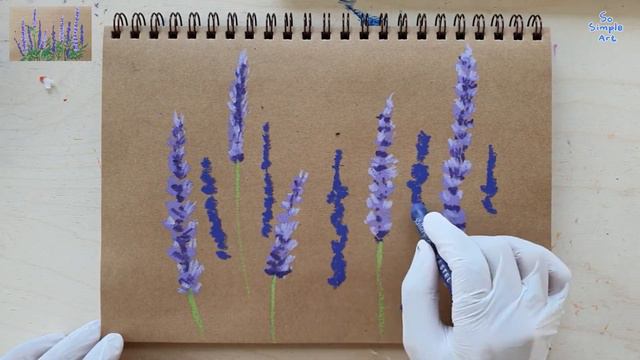 Easy Oil Pastel #16 / How to draw Lavender flower for beginners смотреть онлайн