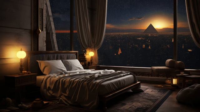 3 Hours Cozy bedroom with the sound of falling rain Relaxing Piano music for sleep and study смотреть онлайн