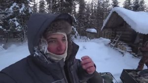 ТАЙГА.ЛЮТЫЕ МОРОЗЫ.ЖИВЕМ В ЛЕСНОЙ ИЗБЕ.РЫБАЧИМ НА ТАЁЖНОМ ОЗЕРЕ. ЧАСТЬ1