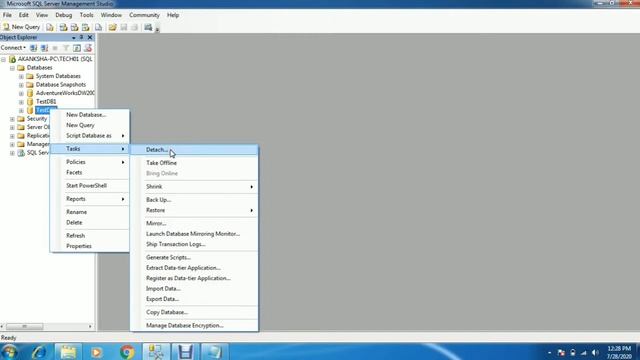 SQL Database Attached/Detached in very easy method #Session-7 смотреть онлайн