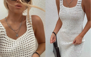 Очень простой узор крючком для сарафана - Подробный МК по вязанию узора крючком