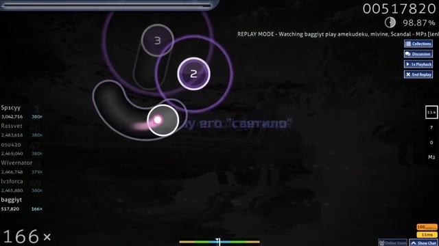 [85pp 97,9%] amekudeku, mlvine, Scandal - MP3 (lenkon's insane) | osu! смотреть онлайн