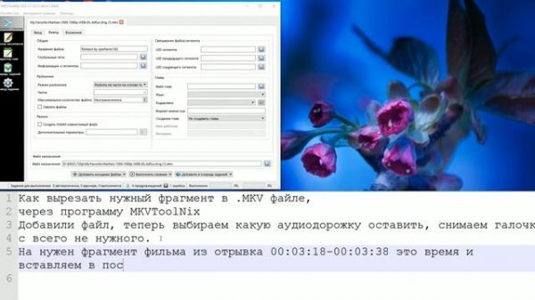Как вырезать фрагмент MKV файла через MKVToolNix GUI