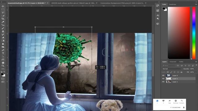 Photoshop Manipulation Covid 19 Virus - Glow Effect&Color Balance Speed Art tutorial смотреть онлайн