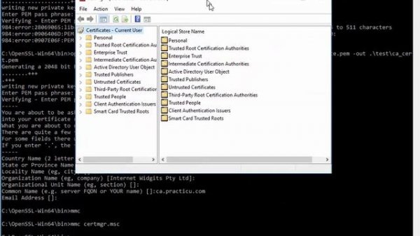 OpenSSL CMD  - IIS Windows 10