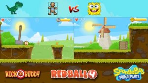 RED BALL 4 : SPONGE BOB VS KICK THE BUDDY